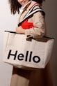 Lifestyle Design Letters torba bawełniana Hello 10502003NABLAHELLO beżowy