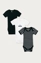 Name it - Body niemowlęce 50-98 cm (3-pack) wzorzyste granatowy 13183428