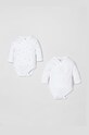 OVS body bawełniane niemowlęce (2-pack) Planet friendly biały 1435502.NEWBORN