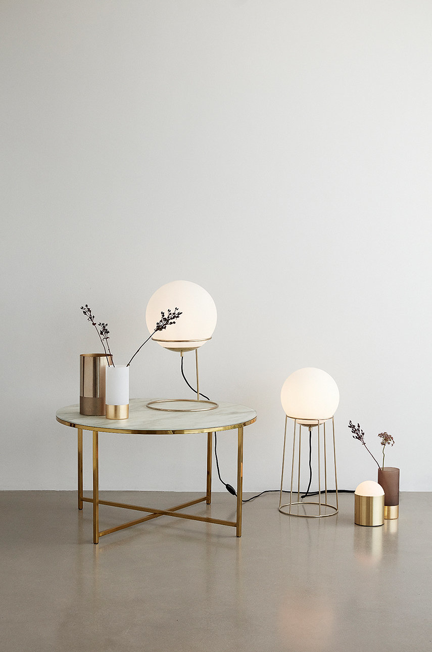 Hübsch lampa stołowa Balance Small bursztynowy