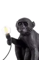 Stolna lampa Seletti Monkey Lamp Sitting crna