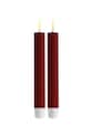 Deluxe Homeart zestaw świec led 2,2 x 15 cm 2-pack bordowy RF.0065