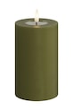 Deluxe Homeart świeca led Oliven Gronne Bloklys 7,5 x 12,5 cm