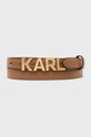 Kožený opasok Karl Lagerfeld Planet friendly hnedá 225W3154