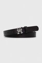 Δερμάτινη ζώνη Tommy Hilfiger μαύρο AW0AW15182.NOS