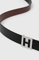 Doplňky Oboustranný kožený pásek HUGO 50480593 černá