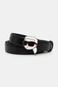 Kožený opasok Karl Lagerfeld Planet friendly čierna A1W33184