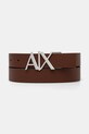Двосторонній шкіряний ремінь Armani Exchange коричневий 951017.CC505.NOS