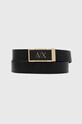 Armani Exchange pasek skórzany czarny 951250.CC890