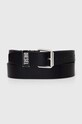 Kožený opasok Diesel B-GLOSSY LOOP BELT čierna X09797.PR227