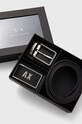 Obojstranný kožený opasok Armani Exchange Darčekový box čierna XM000185.AF11958.NOS