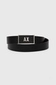 Obojstranný kožený opasok Armani Exchange XM000185.AF11958.NOS čierna AA00