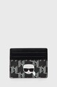 Pouzdro na karty Karl Lagerfeld imitace kůže černá 225W3217