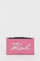 ροζ Δερμάτινο πορτοφόλι Karl Lagerfeld Γυναικεία