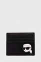 Шкіряний чохол на банківські карти Karl Lagerfeld лицьова шкіра чорний 240W3257