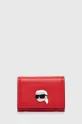 κόκκινο Δερμάτινο πορτοφόλι Karl Lagerfeld Γυναικεία