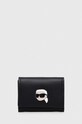 Kožená peňaženka Karl Lagerfeld usňová koža čierna 240W3235