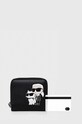 Karl Lagerfeld portfel skórzany czarny 240W3259