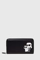 Karl Lagerfeld portfel skórzany skóra licowa czarny 240W3260