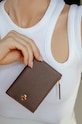 Kožená peněženka Lilou hnědá PORT/MINI/MOCCAL/PO