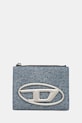 Bavlnená peňaženka Diesel 1DR 1DR BI-FOLD ZIP II jednofarebný modrá X09888.P1730