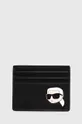 μαύρο Δερμάτινη θήκη για κάρτες Karl Lagerfeld Ανδρικά