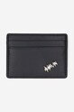Ader Error leather card holder small print black BLAFWWA08BK