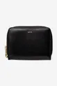 black A.P.C. leather wallet Compact Emmanuelle PXAWV-F6302 BLACK Unisex