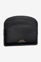 black A.P.C. leather card holder