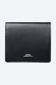 A.P.C. leather wallet Compact Mael plain black PXAWV.H63460