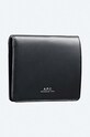 A.P.C. leather wallet Compact Mael black PXAWV.H63460