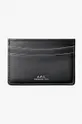 A.P.C. leather card holder Cartes Andre grain leather black PXAWV.H63028