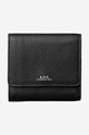 A.P.C. leather wallet Compact Lois grain leather black PXBLH.H63453