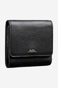Accessories A.P.C. leather wallet Compact Lois PXBLH.H63453 black