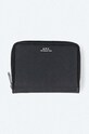 A.P.C. leather wallet Compact Emmanuel plain black PXBLH.H63087