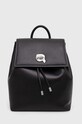 Кожаный рюкзак Karl Lagerfeld аппликация чёрный 240W3082