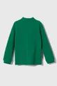 Otroška bombažna majica z dolgimi rokavi United Colors of Benetton zelena