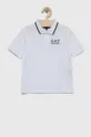 bijela Pamučna polo majica EA7 Emporio Armani Za dječake