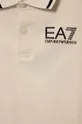 Παιδικά βαμβακερά μπλουζάκια πόλο EA7 Emporio Armani μπεζ