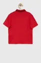 Παιδικά βαμβακερά μπλουζάκια πόλο EA7 Emporio Armani κόκκινο