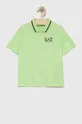 πράσινο Παιδικά βαμβακερά μπλουζάκια πόλο EA7 Emporio Armani Για αγόρια