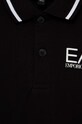 Момче Детска памучна тениска с яка EA7 Emporio Armani 8NBF51.BJ02Z черен