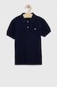 United Colors of Benetton tricouri polo din bumbac pentru copii fixat bleumarin 3089C300Q.G.NOS