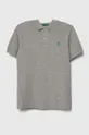 United Colors of Benetton tricouri polo din bumbac pentru copii uni gri 3089C300Q.G.NOS.9BYX