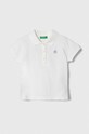 Dječja polo majica United Colors of Benetton s elastinom bijela 3WG9G300A.P.Continuativ