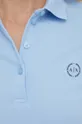 modrá Bavlnené polo tričko Armani Exchange