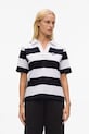 Karl Lagerfeld polo bawełniane wzorzyste czarny A4W17099