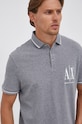 Armani Exchange Polo 8NZFPA.Z8M5Z.NOS regular szary 8NZFPA.Z8M5Z.NOS