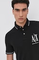 Polo tričko Armani Exchange nášivka černá 8NZFPA.Z8M5Z.NOS