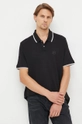 czarny Armani Exchange polo bawełniane Męski